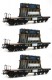 76158 Roco Set of 3 flat cars loaded with cogged bloom hoods